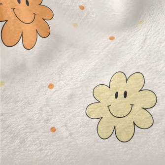 Cute Smiling Flowers Minky