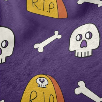 Tombstone And Skull Minky
