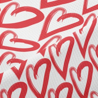 Hand Drawn Red Love Heart Piqué