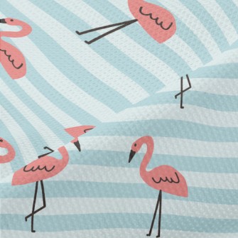 Cute Hand Drawn Flamingo Piqué