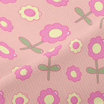 Cartoon Glossy Flowers Piqué