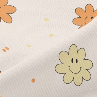 Cute Smiling Flowers Piqué