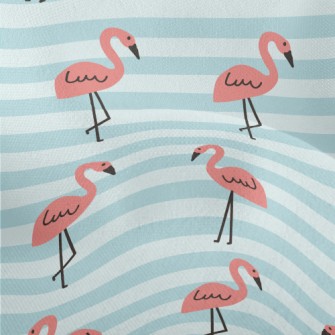 Cute Hand Drawn Flamingo Lightweight Performance Linen