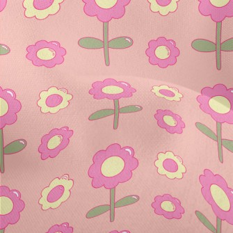 Cartoon Glossy Flowers Lightweight Performance Linen