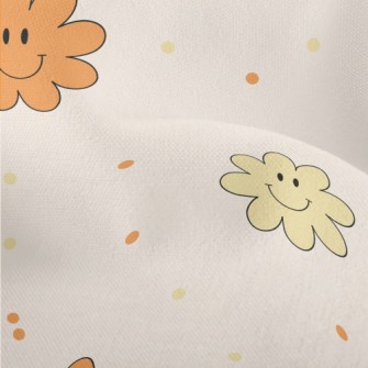 Cute Smiling Flowers Lightweight Performance Linen