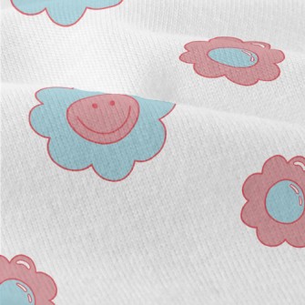 Cartoon Blue Pink Flowers Modern Jersey
