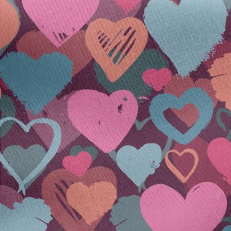 Colorful Love Graffiti Jersey Backed Fleece