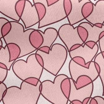 Cartoon Translucent Love Heart Jersey Backed Fleece