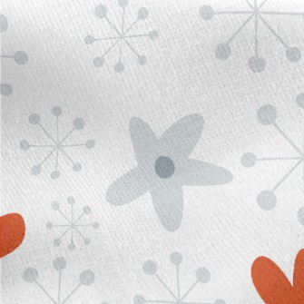 Snowflakes And Hearts Jersey Backed Fleece