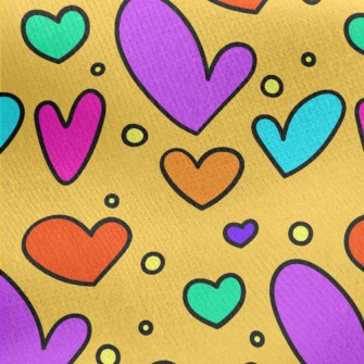 Abstract Fluorescent Heart Jersey Backed Fleece