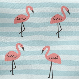 Cute Hand Drawn Flamingo Jersey Backed Fleece