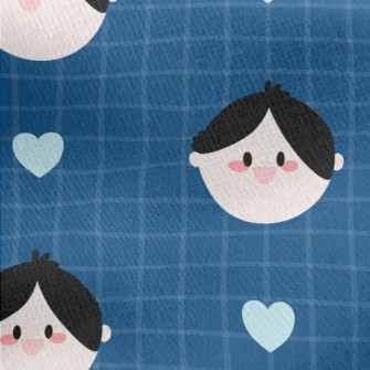 Cute Japanese Figurines Jersey Backed Fleece