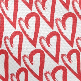 Hand Drawn Red Love Heart Pongee