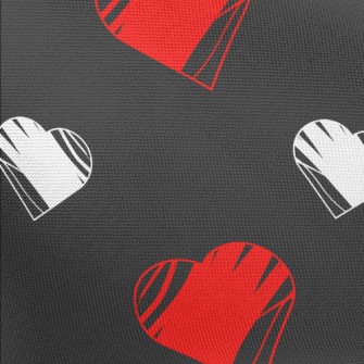 Red And White Graffiti Love He Pongee