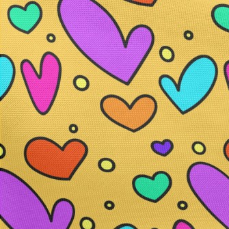 Abstract Fluorescent Heart Pongee
