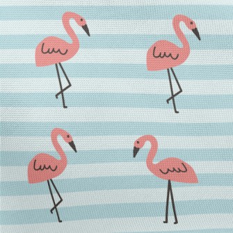 Cute Hand Drawn Flamingo Pongee