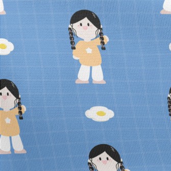 Cartoon Braid Girl Pongee