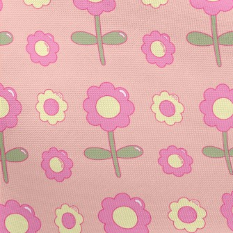 Cartoon Glossy Flowers Pongee