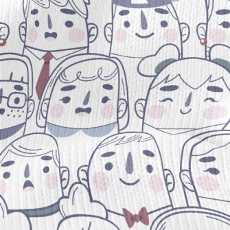 Cute Character Expressions Stretch Jersey