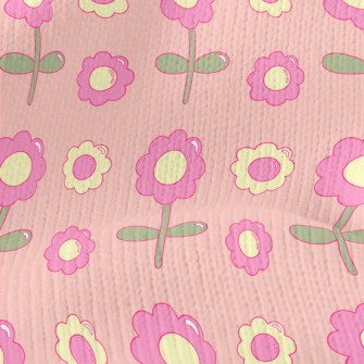 Cartoon Glossy Flowers Stretch Jersey