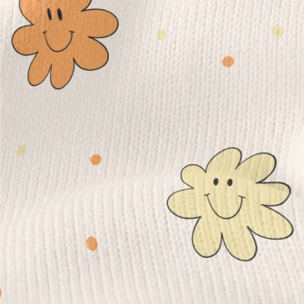Cute Smiling Flowers Stretch Jersey