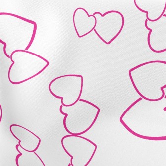 Simple Double Heart Pattern Lightweight Cotton Poplin