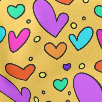 Abstract Fluorescent Heart Lightweight Cotton Poplin