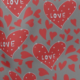 Hand Drawn Valentine&#39;s Day Lightweight Cotton Poplin