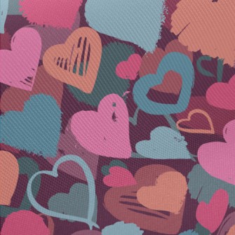 Colorful Love Graffiti Midweight Cotton Poplin