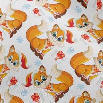 Cute Fox With A Gift Chiffon