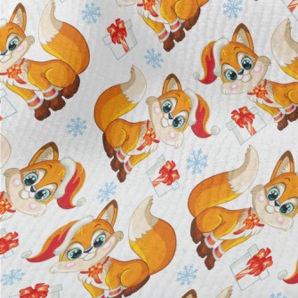 Cute Fox With A Gift Terry