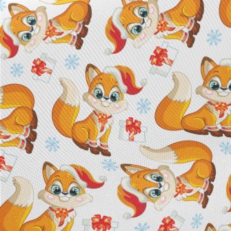 Cute Fox With A Gift Twill