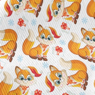 Cute Fox With A Gift Standard Corduroy