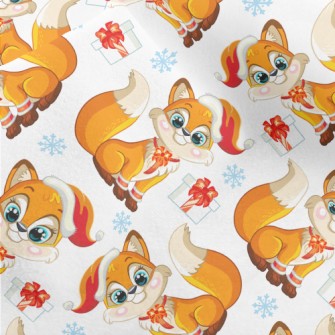 Cute Fox With A Gift Micro Fleece