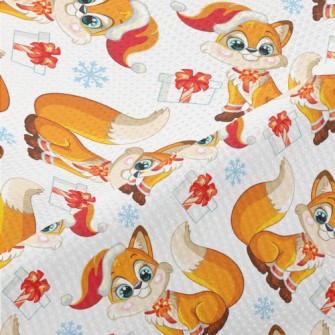 Cute Fox With A Gift Piqué