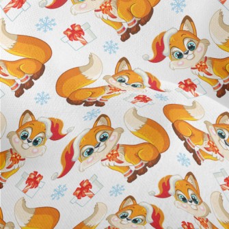 Cute Fox With A Gift Lightweight Performance Linen