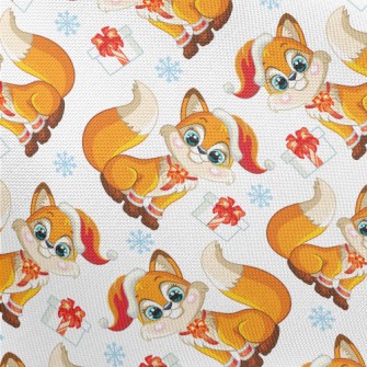 Cute Fox With A Gift Pongee