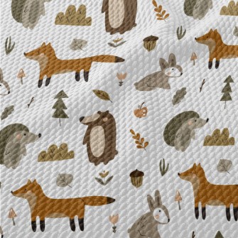 Cute Animals Living Together Birdseye Piqué