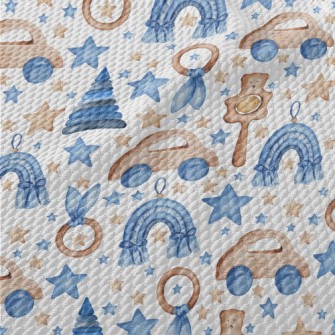 Blue Baby Toys Birdseye Piqué