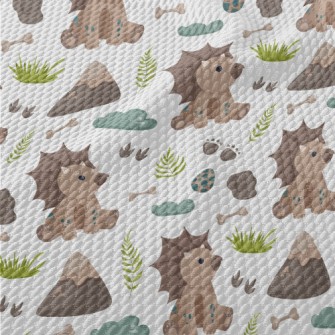 Footprints Left By Baby Dinosa Birdseye Piqué