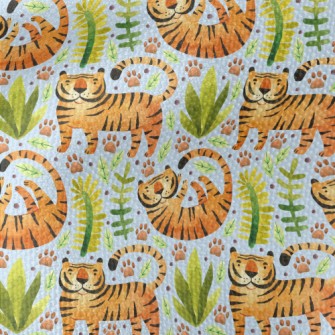 Tiger In Tropical Plants Waterproof Canvas
