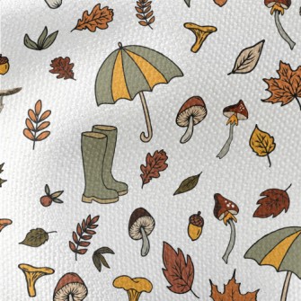 Picking Mushrooms In The Autum Waterproof Canvas