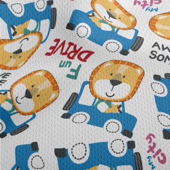 Smiling Animal Driving A Car Athletic Mesh Flat Back