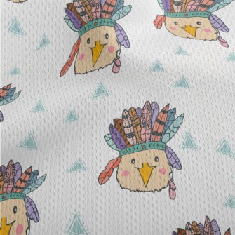 Bird Wearing Indian Chief Hat Athletic Mesh Flat Back