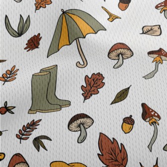 Picking Mushrooms In The Autum Athletic Mesh Flat Back