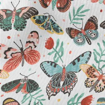 Colorful Butterflies And Flowe Terry