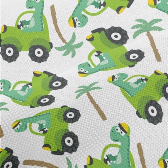 Cute Dinosaur Driving A Car Performance Linen