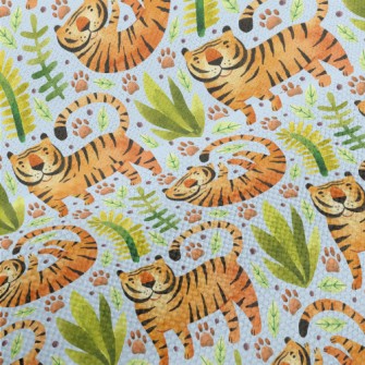 Tiger In Tropical Plants Performance Linen