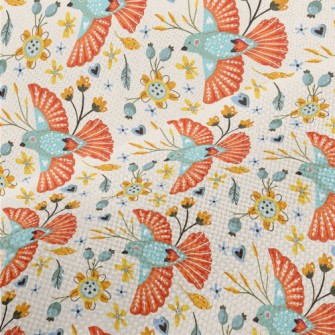 Graceful Bird Flying High Performance Linen