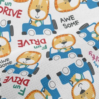 Smiling Animal Driving A Car Performance Linen